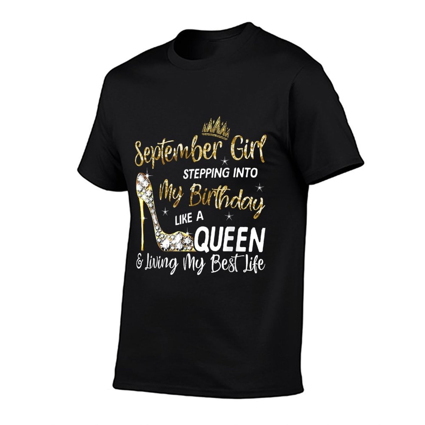 September Girl - Stepping Into My Birthday Like A Queen Bday  Heathered Texture T-Shirt