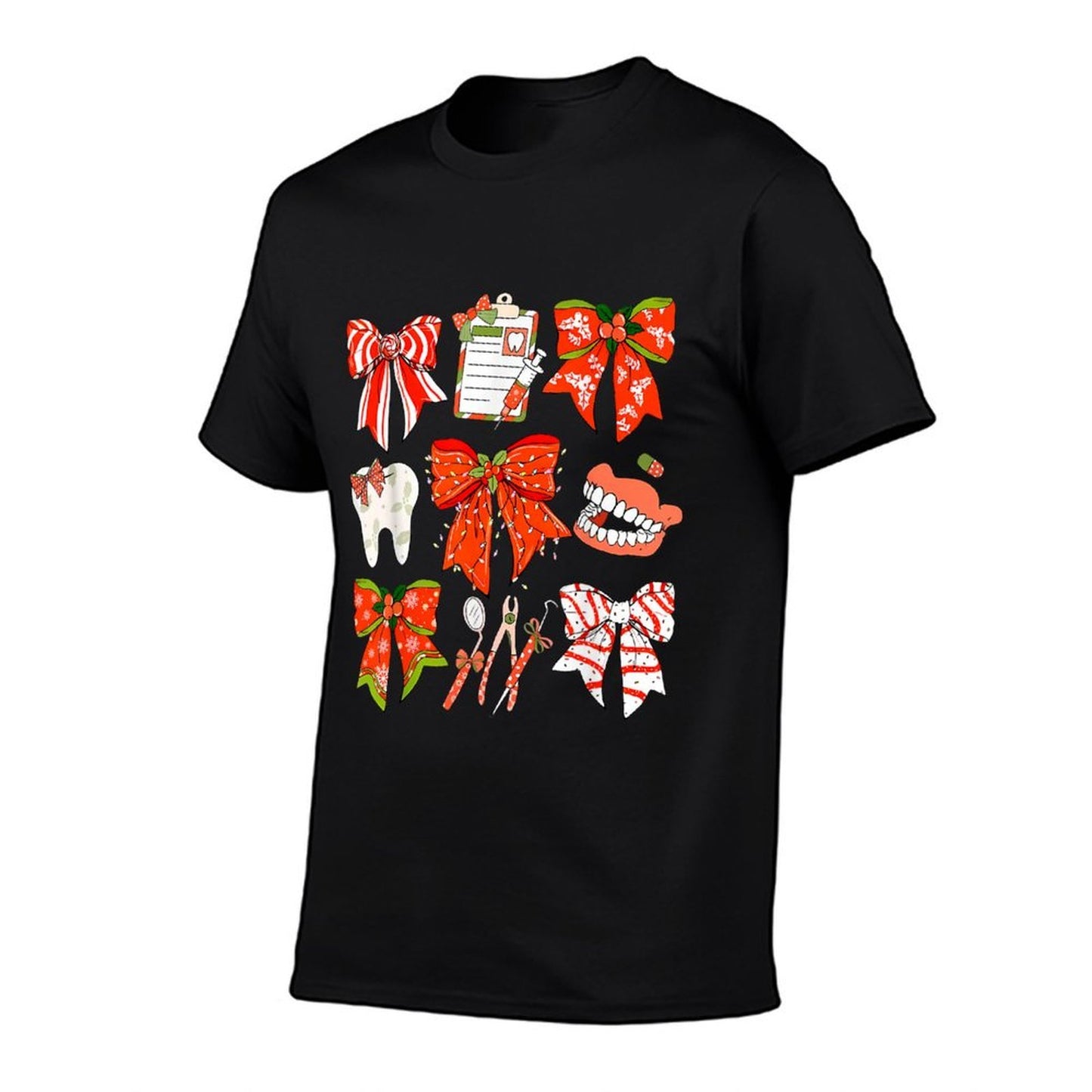 Coquette Bow Dental Christmas Dentist Dental Hygienist  Versatile T-Shirt