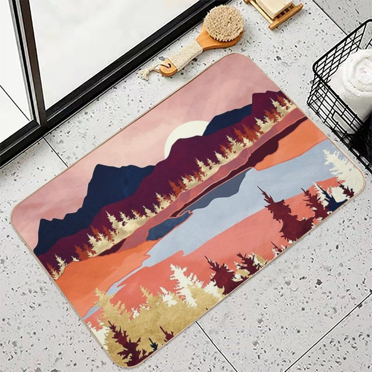 Grapefruit Sky  Slip-Resistant Bath Mat