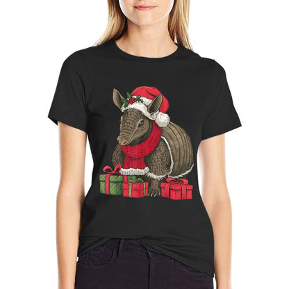 Armadillo Lover Xmas Holiday Santa Armadillo Christmas  Durable T-Shirt