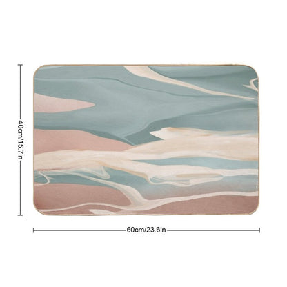 Minty Waves Abstract  Anti-Trip Bath Mat