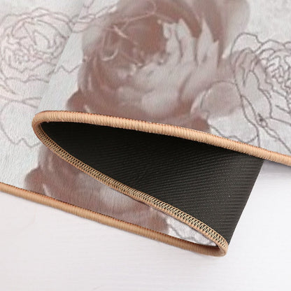 Vintage Rose in Peach Pattern  Absorbent Bath Mat