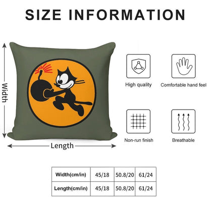 USN VFA-31 Strike Fighter Squadron - Tomcatters - Clean Style Soft High-Density Material Throw Pillow