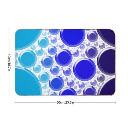 Aqua Blue Bubble Polka Dots Abstract Pattern  Toxin-Free Bath Mat