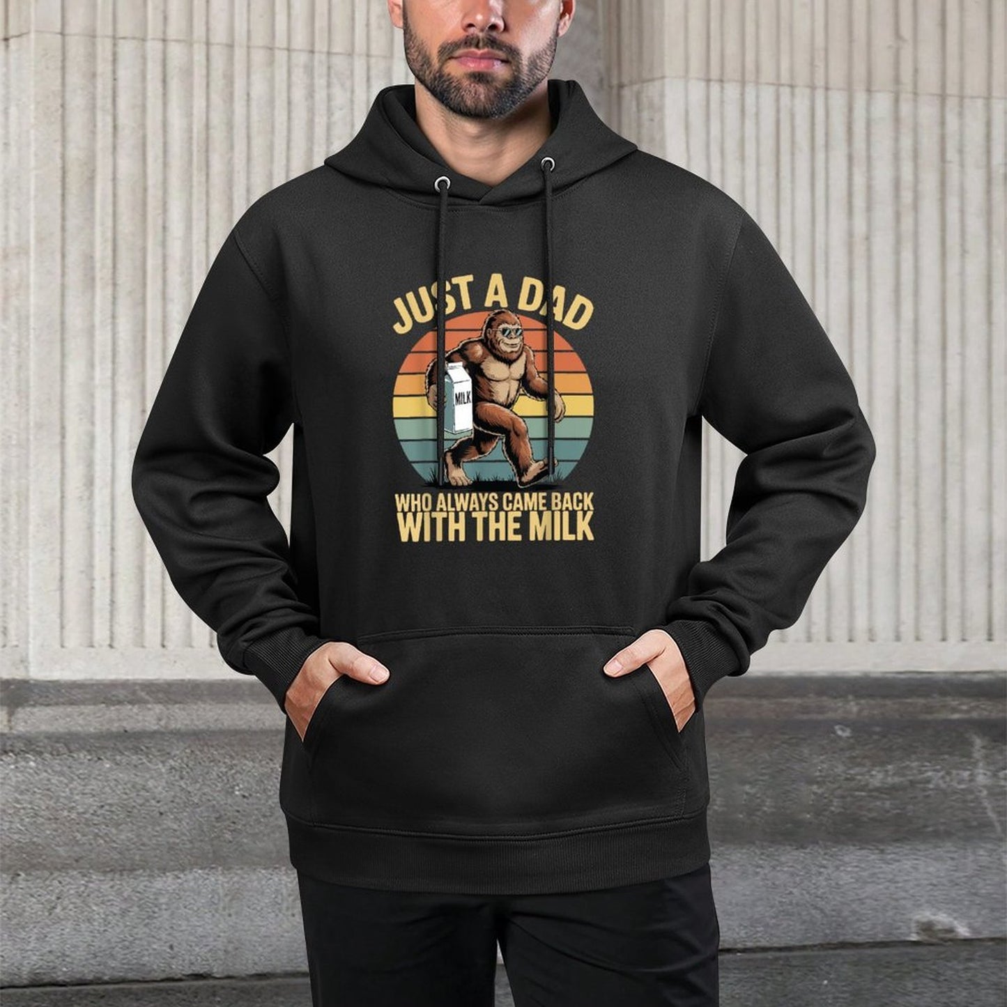 Just A Dad Who Always Came Back With The Milk Fathers Day Durable Construction Hoodie