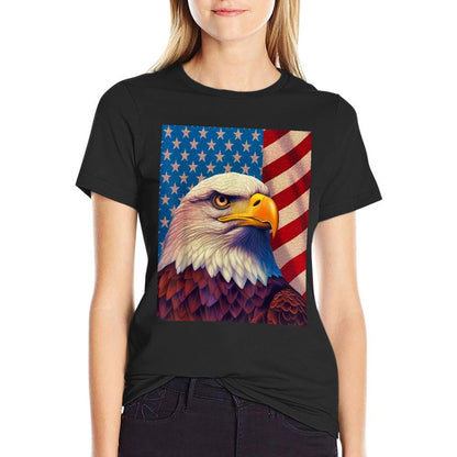 July 4th Independence Day Fourth of July Op Art Bald Eagle  High-quality Stitching T-Shirt