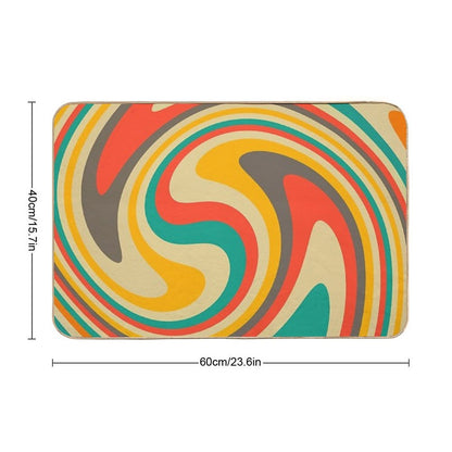 Retro Swirl  70s Colors Abstract  Versatile Bath Mat