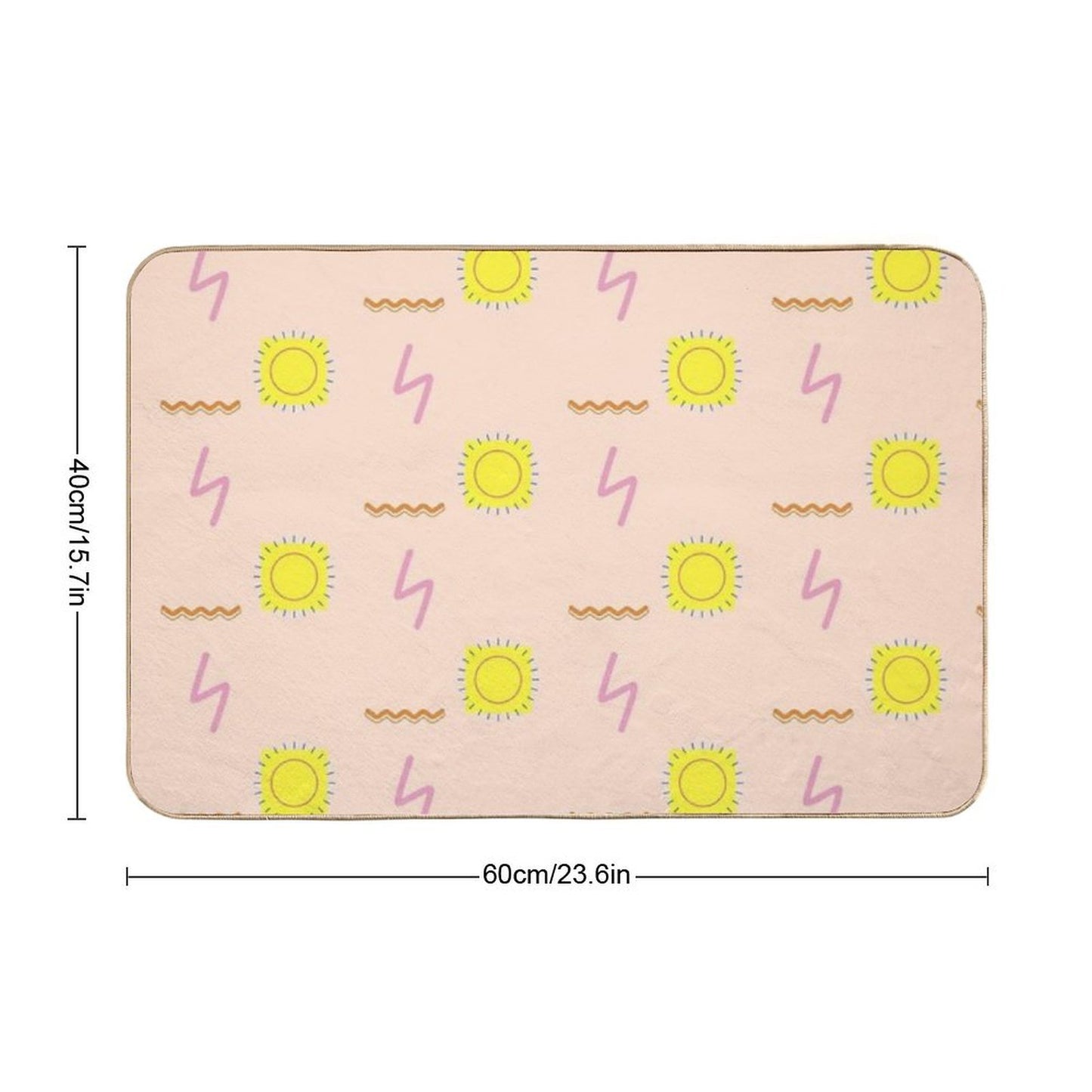 Abstract Sun Pattern  Absorbent Bath Mat