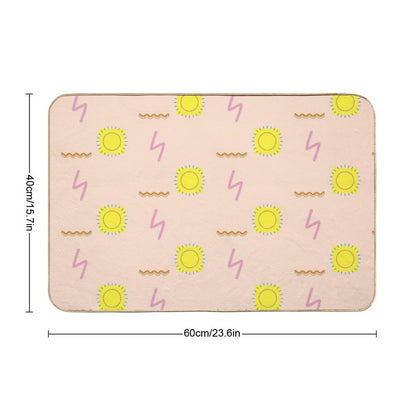 Abstract Sun Pattern  Absorbent Bath Mat