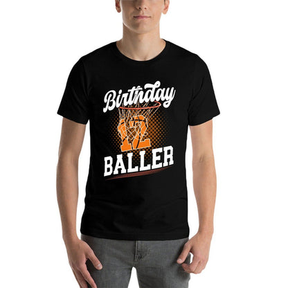 12th Basketball Birthday Twelve Year Old Basketball Player  Slim-fit Cut T-Shirt