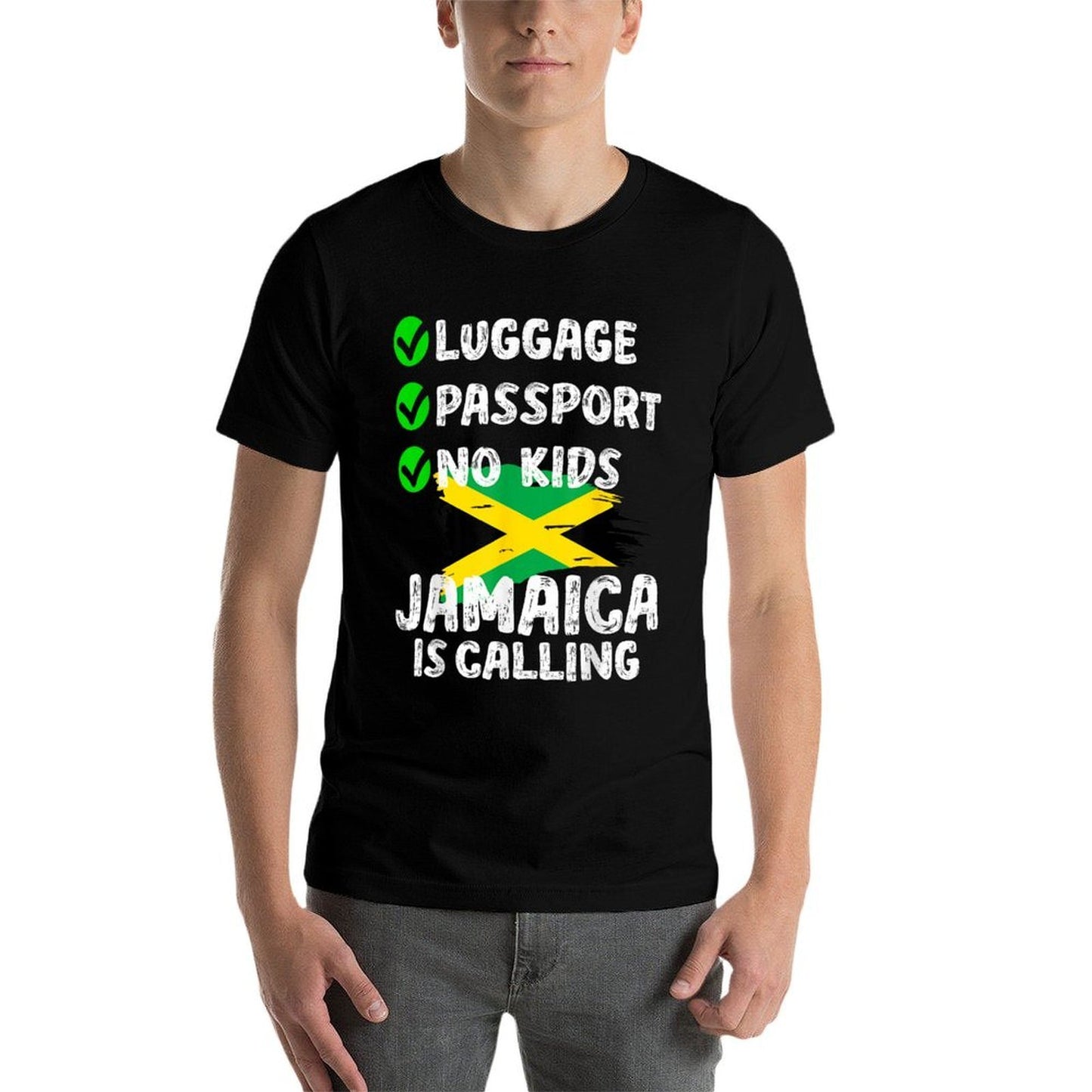 Luggage Passport No Kids Jamaica Is Calling Jamaica Lover  Easy-care T-Shirt