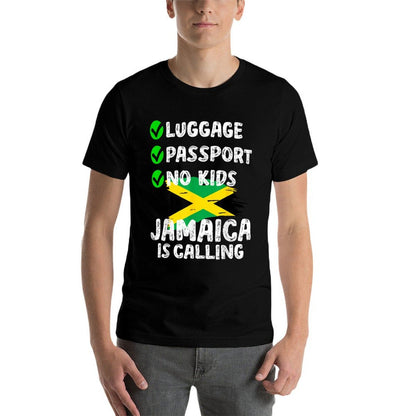Luggage Passport No Kids Jamaica Is Calling Jamaica Lover  Easy-care T-Shirt