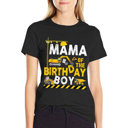 Mama of The Birthday Boy Construction Worker Bday Party Comfortable T-Shirt