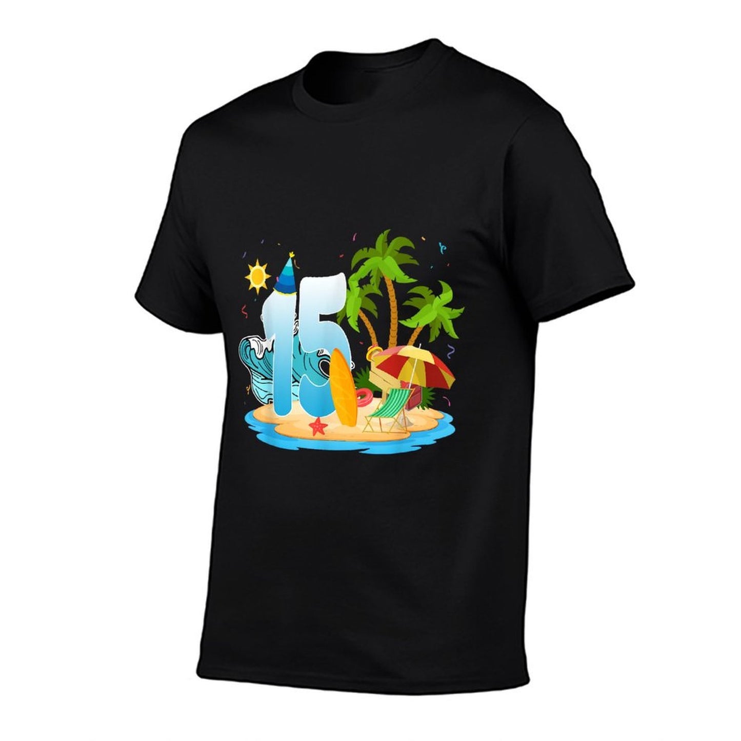 Kids 15th Birthday Beach Summer Vacation 15 Year Old Party  Stretchy T-Shirt