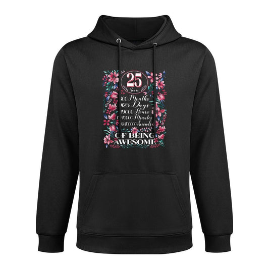 25 Years, Months, Days Floral Women 25th Birthday Shrink-Resistant Hoodie