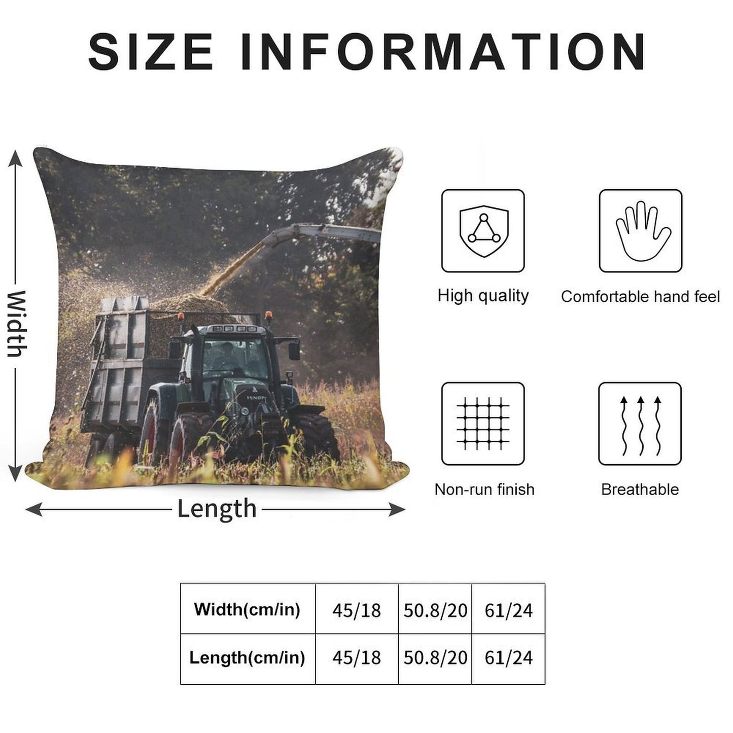 Fendt Drawing Silage Soft Home Decor Throw Pillow