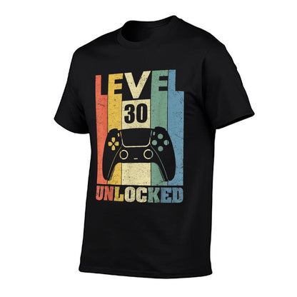 Level 30 Unlocked Funny Video Gamer 30th Birthday Gift  Slim-fit Cut T-Shirt