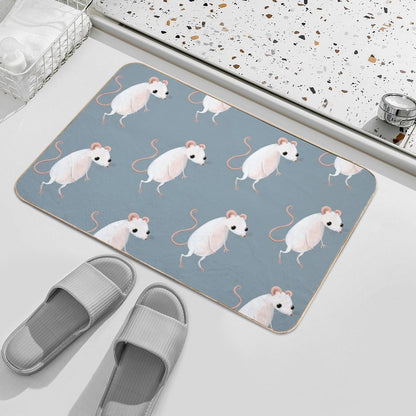 Cute Little White Mouse  Versatile Bath Mat