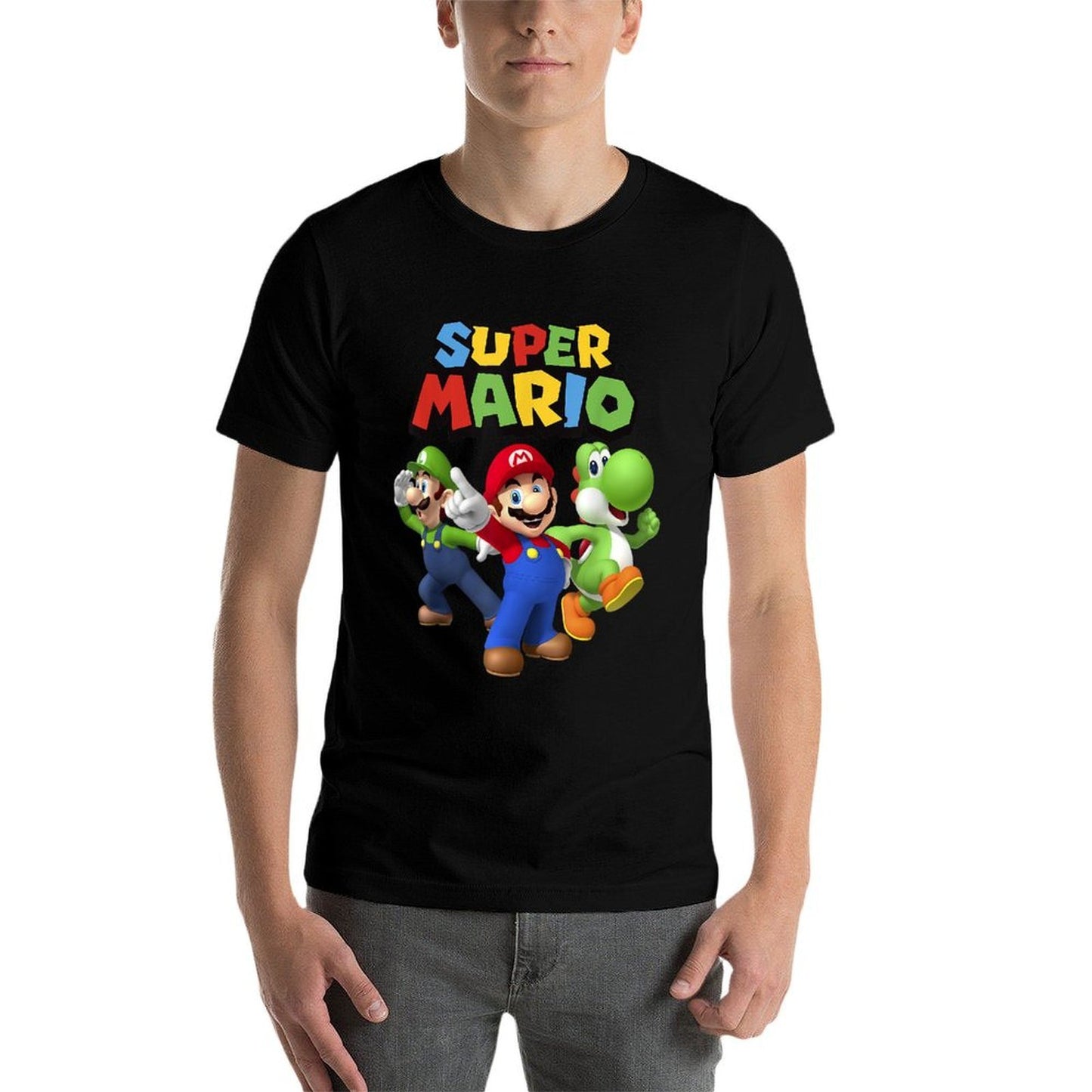 Super Mario Luigi Mario And Yoshi Group Shot  Slim-fit Cut T-Shirt