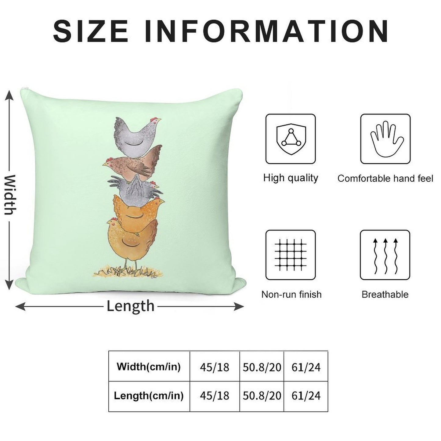 Hen Tower Soft Washable Throw Pillow