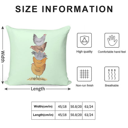 Hen Tower Soft Washable Throw Pillow