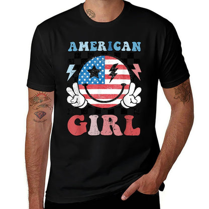 American Girl Toddlerns Kids 4th of July Patriotic  Lightweight T-Shirt