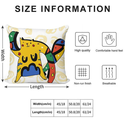 Joan Miro's Cat Soft Ultra-Soft Texture Throw Pillow