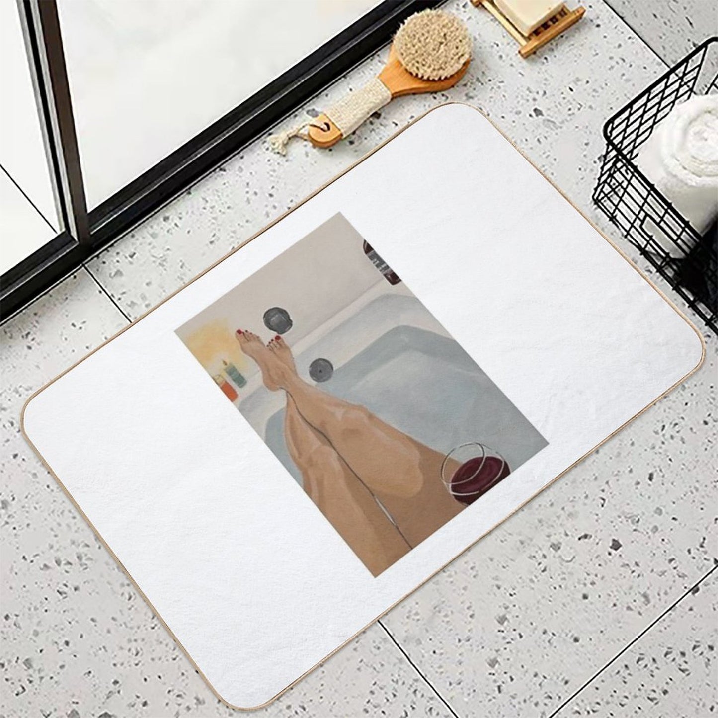 Everything Is Fine with Wine And A Bath  Easy Maintenance Bath Mat