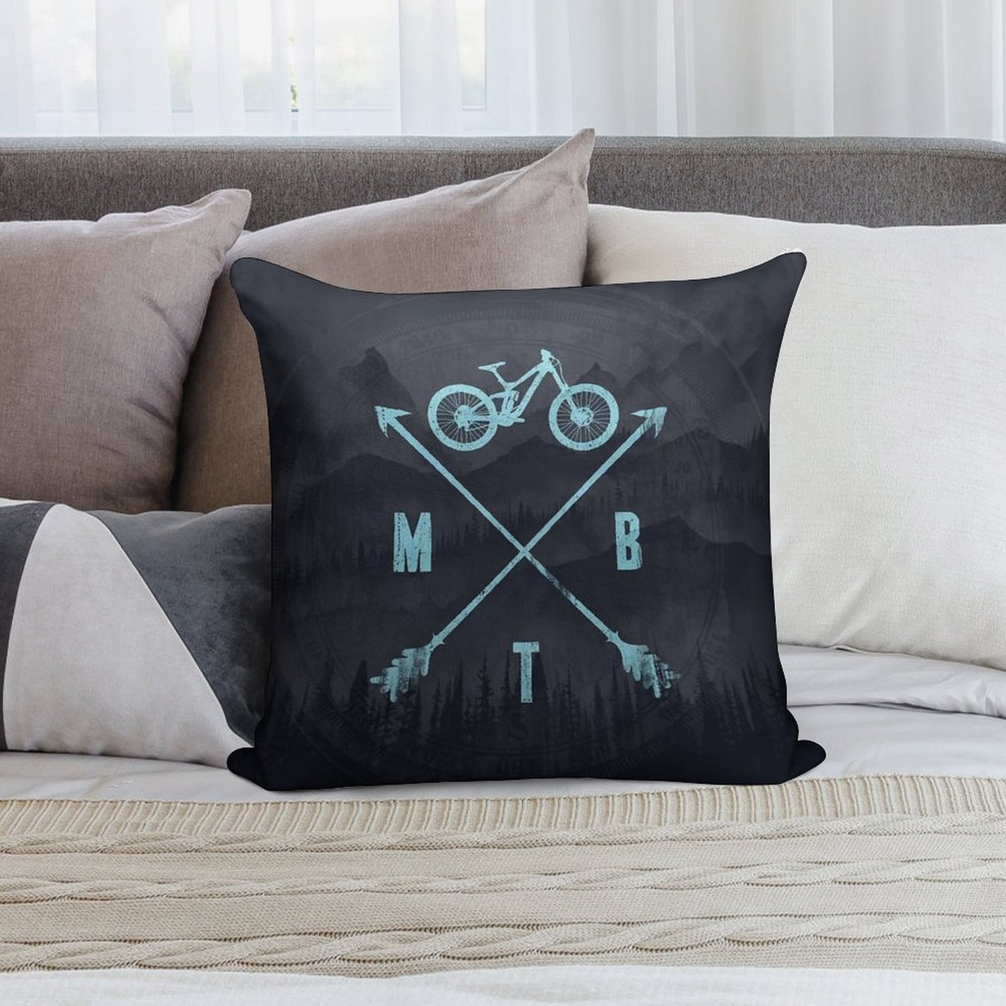 Downhill MTB Soft Reinforced Edging Throw Pillow