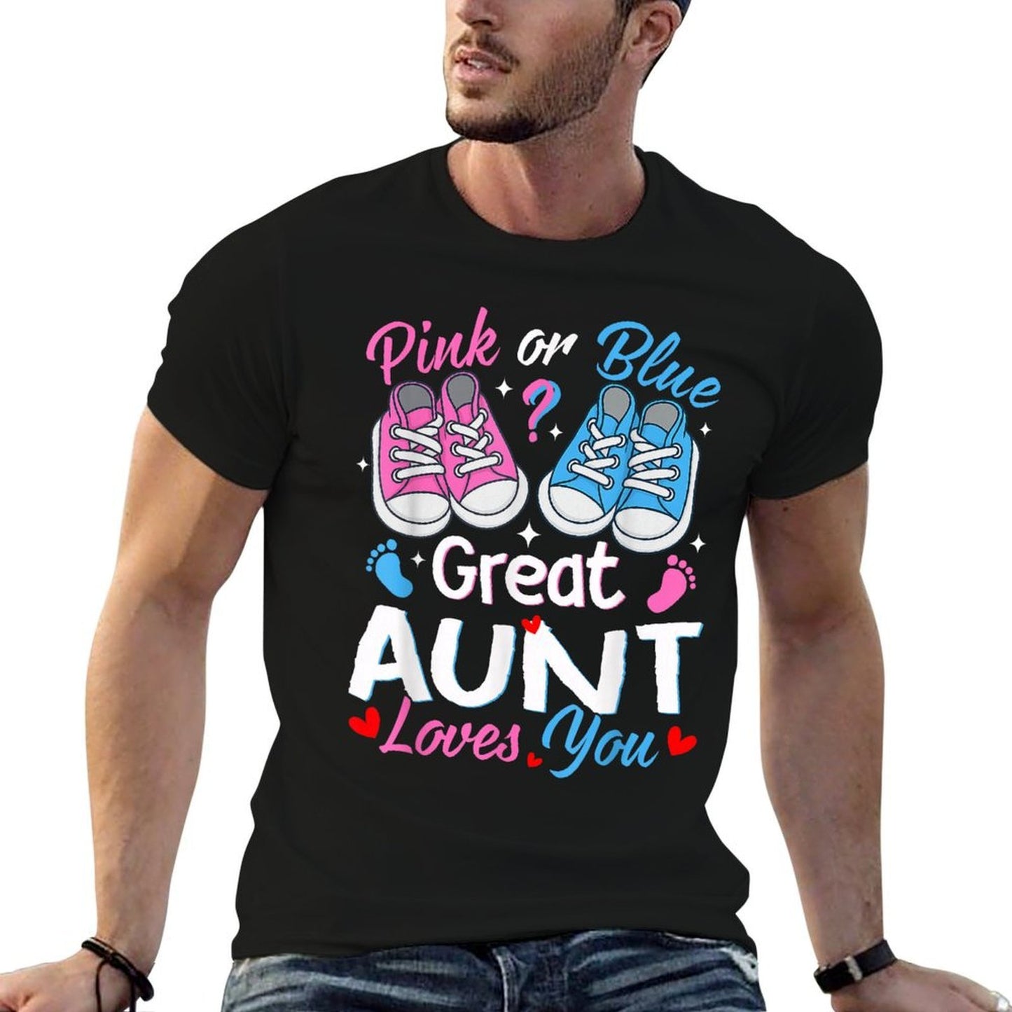 Pink Or Blue Great Aunt Loves You Gender Reveal  Durable T-Shirt