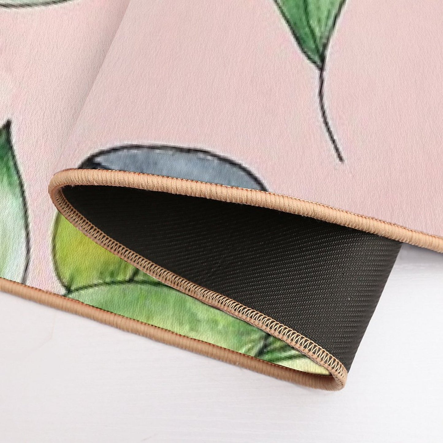 Cheerful Watercolour Leaf Minimalistic Pattern  Anti-Trip Bath Mat