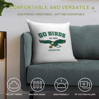 Art - Philadelphia Eagles Soft Bedroom Essential Throw Pillow
