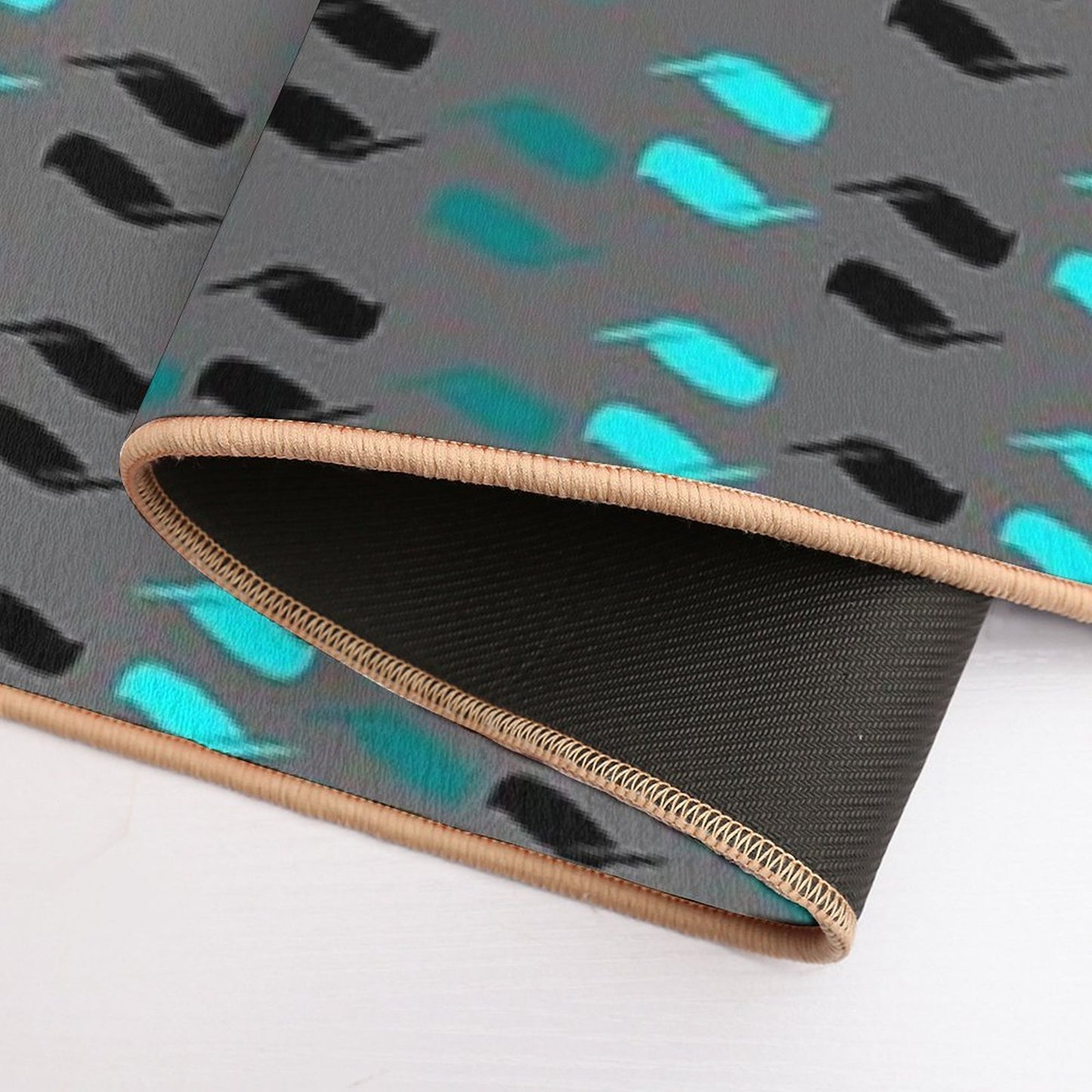 Aqua And Teal  Long-Lasting Bath Mat