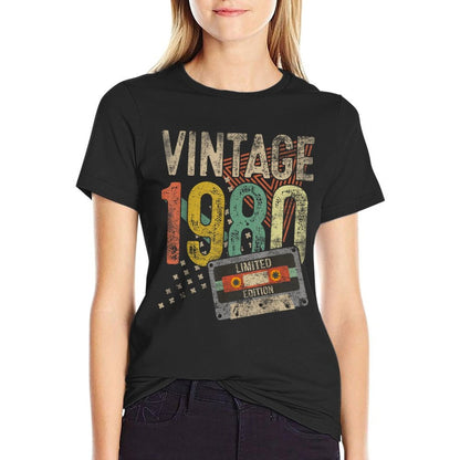 Vintage 1980 45th Birthday Gifts For Men Women 45 Year Old  Soft T-Shirt