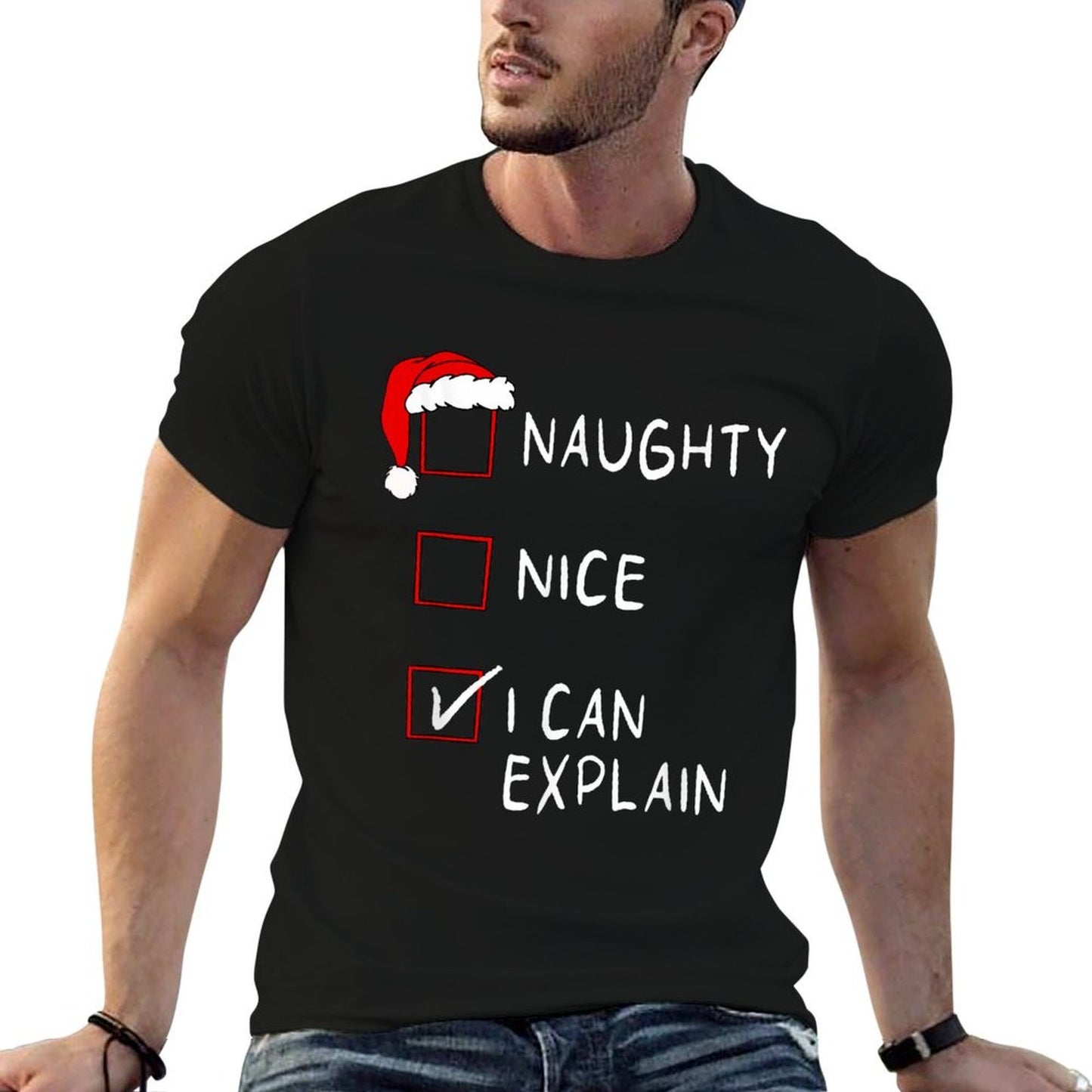 Naughty Nice List I Can Explain Xmas Men Women Christmas  Trendy Pattern T-Shirt