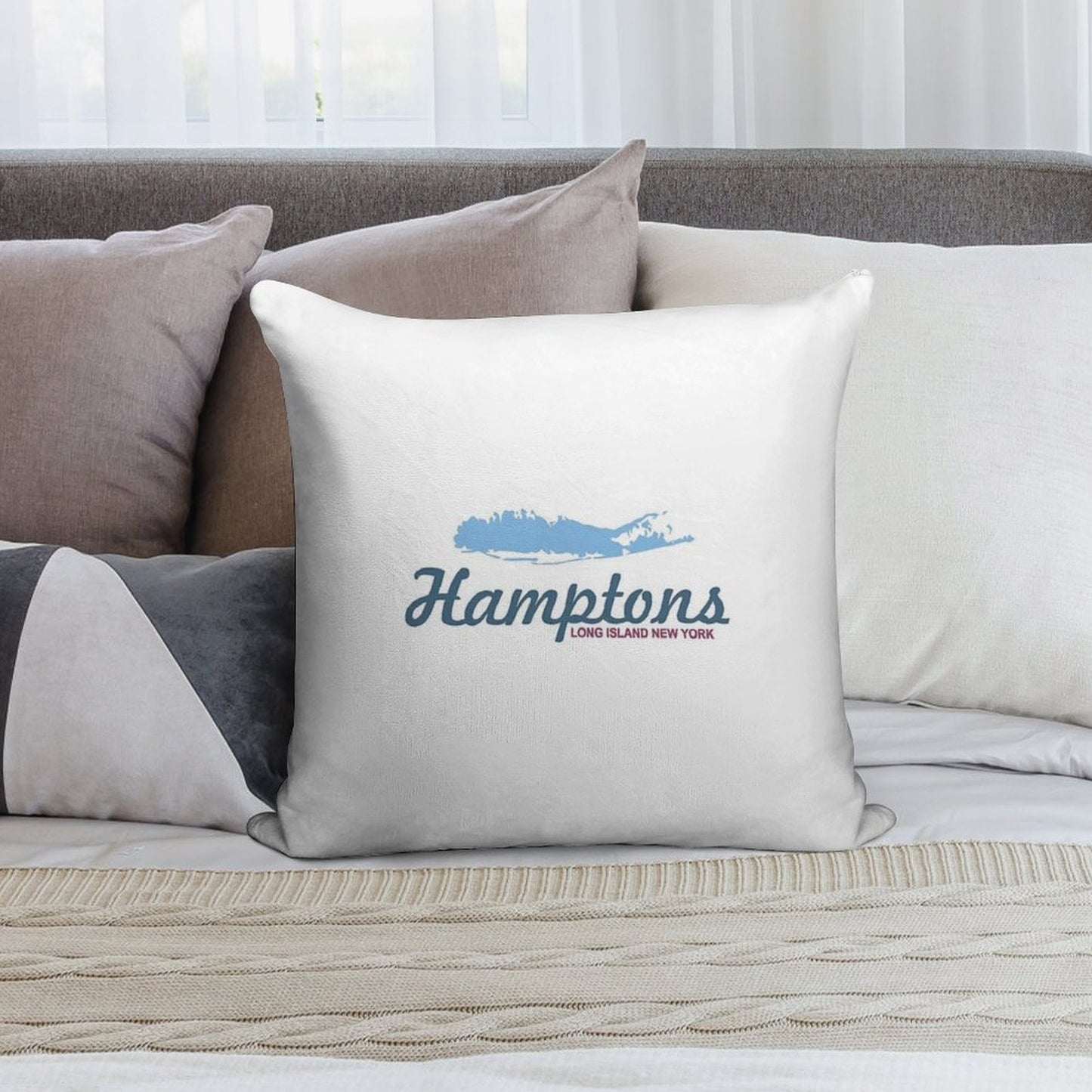 The Hamptons - Long Island. Soft Washable Throw Pillow