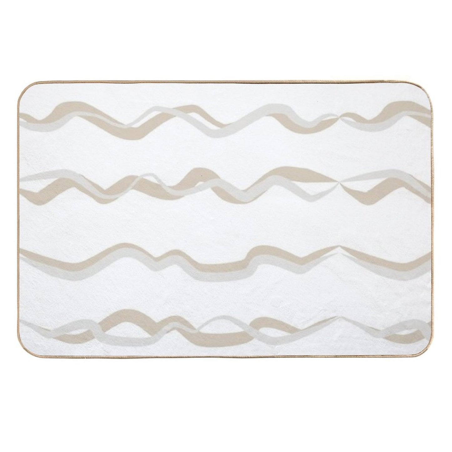 Abstract Waves (Beige)  Odorless Bath Mat