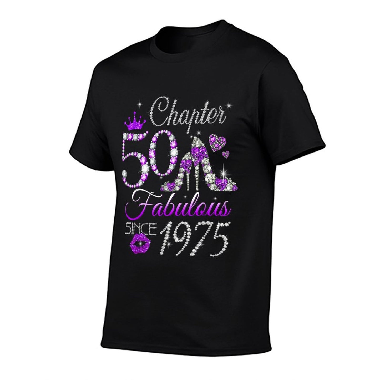 Chapter 50 Fabulous Since 1975 50th Birthday Queen Diamond  Cotton T-Shirt