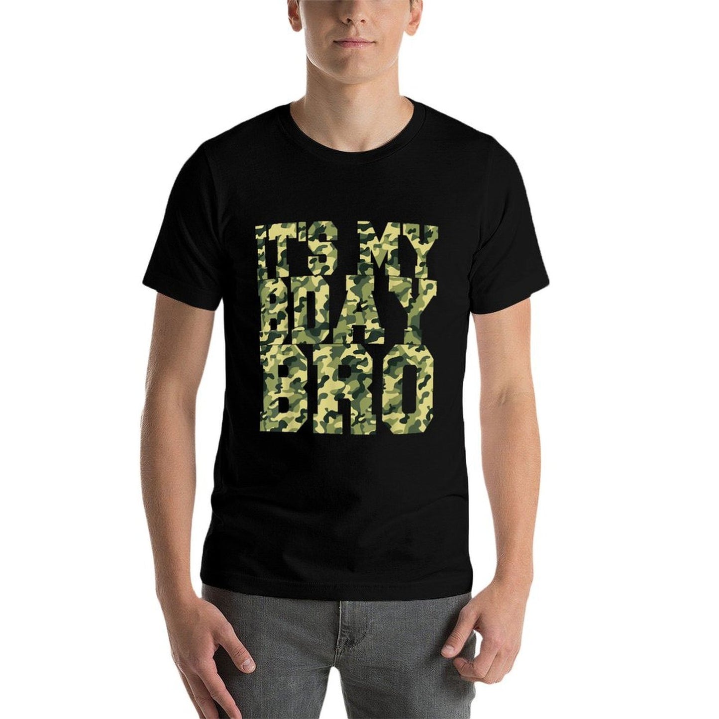 Camouflage Birthday Military Soldier Bday Celebration  Cotton T-Shirt
