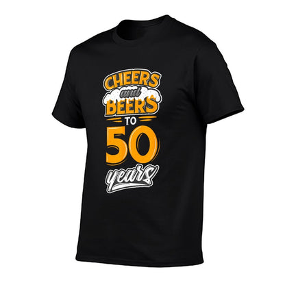 Cheers And Beers To 50 Years 50th Birthday Tshirt  Cotton T-Shirt
