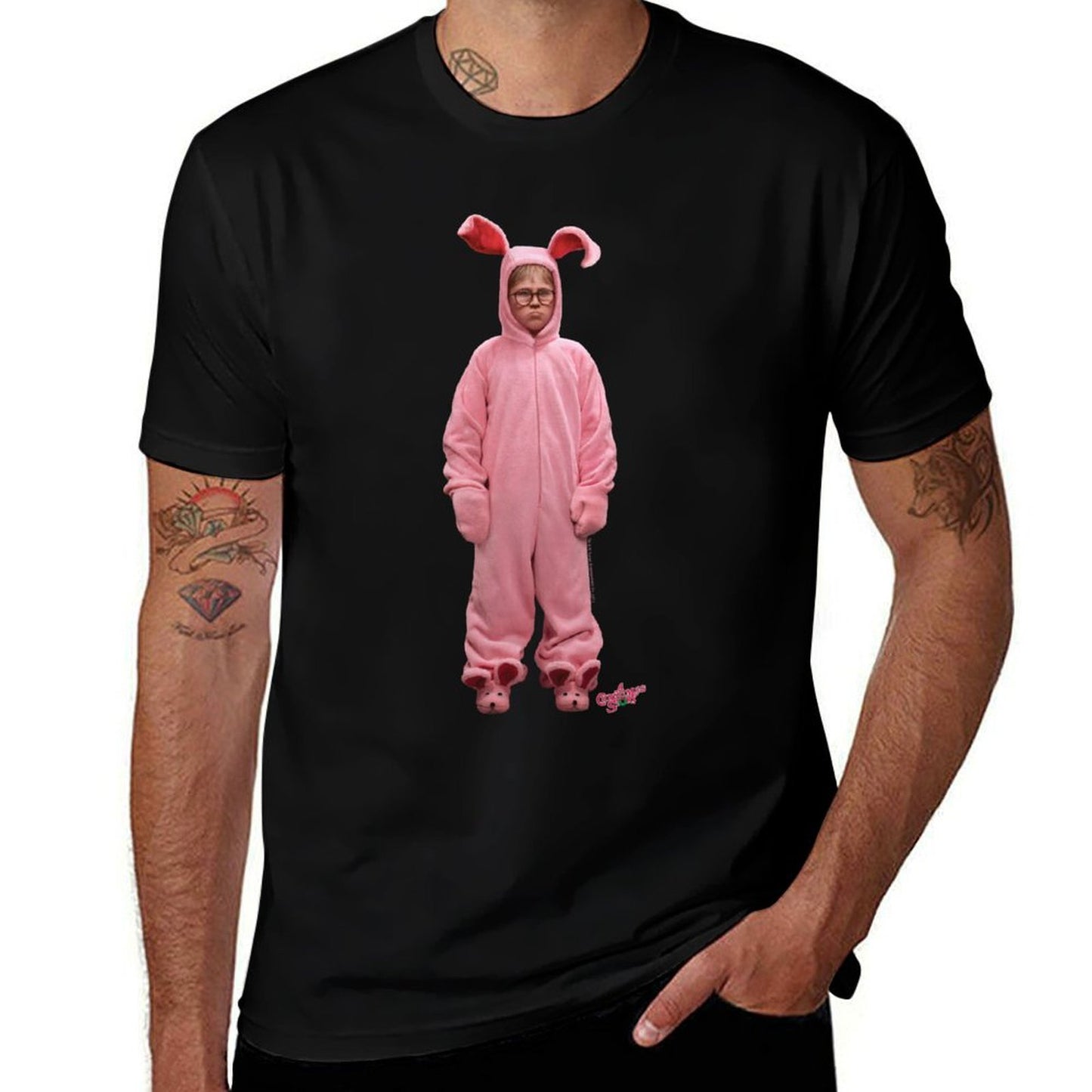 A Christmas Story Ralphie Pink Bunny Pink Nightmare  Tagless Design T-Shirt
