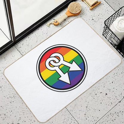 Male Symbols Rainbow  Non-Slip Bath Mat