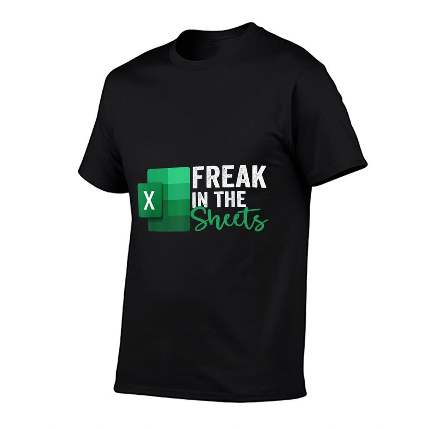 Freak In The Sheets, Accountant Funny Spreadsheet Excel  Ribbed Collar T-Shirt
