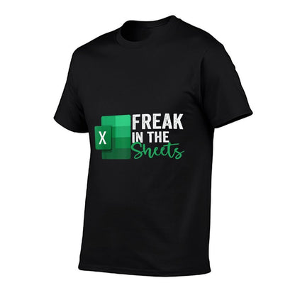 Freak In The Sheets, Accountant Funny Spreadsheet Excel  Ribbed Collar T-Shirt