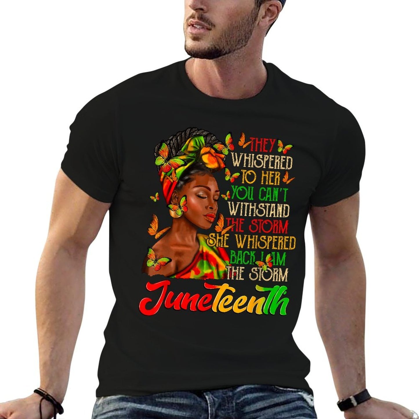 Juneteenth I Am The Storm Black Women Black History Month  Rolled Sleeves T-Shirt