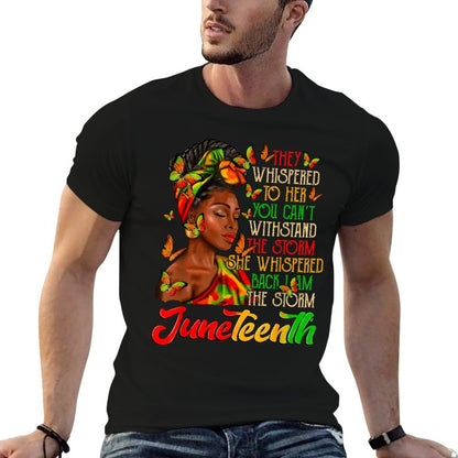 Juneteenth I Am The Storm Black Women Black History Month  Rolled Sleeves T-Shirt