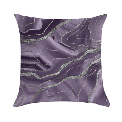 Lavender Agate Silver Glam #1 (Photo of Glitter Only - Not Reflective) Soft Durable Construction Throw Pillow
