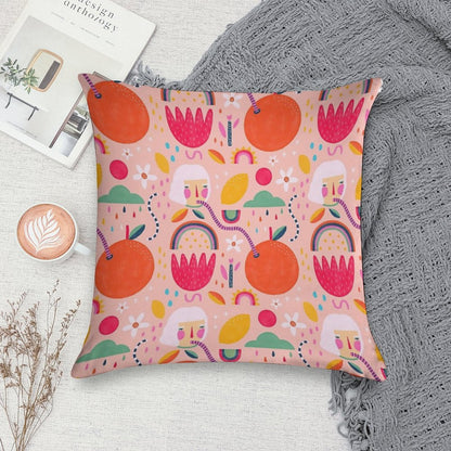 Summer Citrus Soft Washable Throw Pillow
