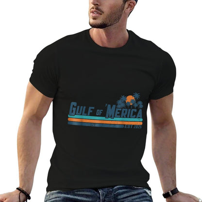 Retro Gulf Of 'Merica Est 2025 American Gulf USA 4th of July  Moisture-wicking T-Shirt