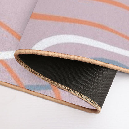 Mauve Abstract Lines  Anti-Trip Bath Mat